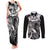 Aloha Black Tribal Honu Tattoo Couples Matching Tank Maxi Dress and Long Sleeve Button Shirt