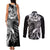 Aloha Black Tribal Honu Tattoo Couples Matching Tank Maxi Dress and Long Sleeve Button Shirt