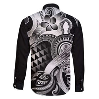 Aloha Black Tribal Honu Tattoo Family Matching Tank Maxi Dress and Hawaiian Shirt