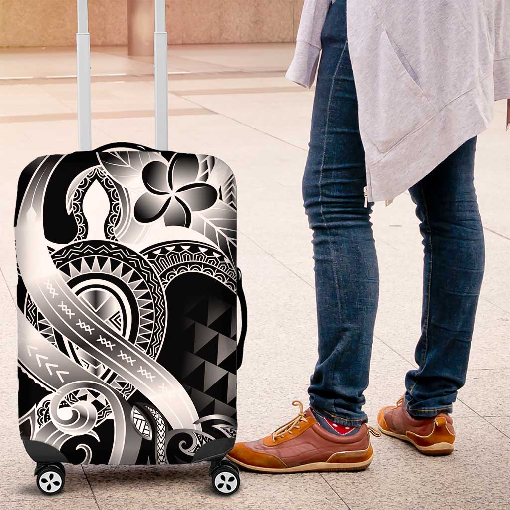 Aloha Black Tribal Honu Tattoo Luggage Cover LT9 Black - Polynesian Pride