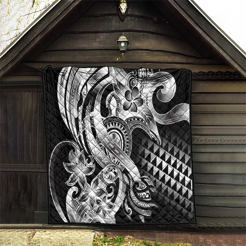 Aloha Black Tribal Honu Tattoo Quilt