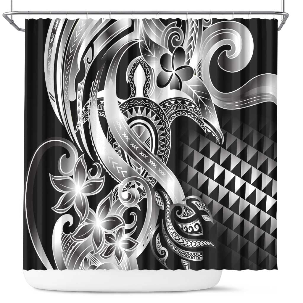 Aloha Black Tribal Honu Tattoo Shower Curtain LT9 Black - Polynesian Pride