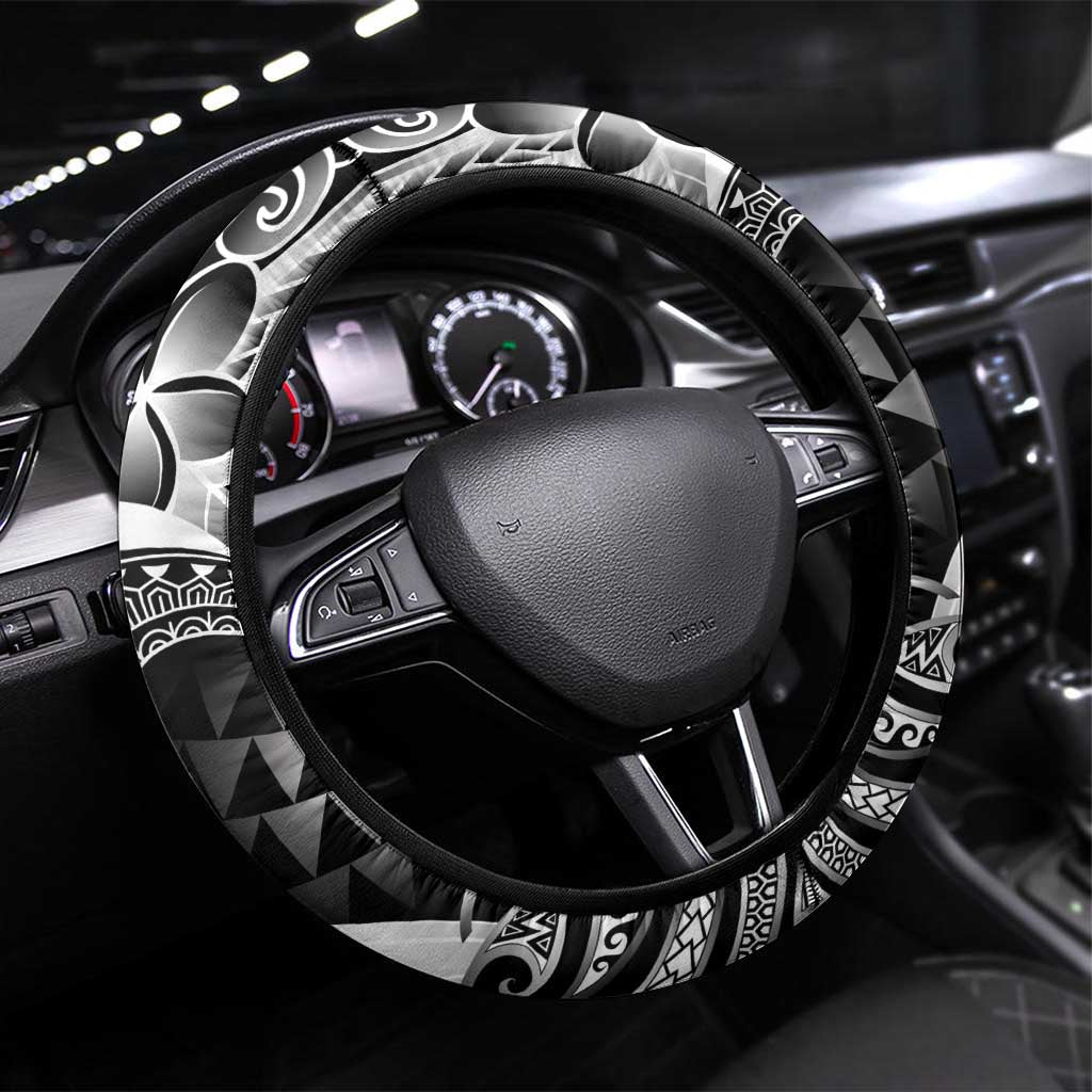 Aloha Black Tribal Honu Tattoo Steering Wheel Cover LT9 Universal Fit Black - Polynesian Pride