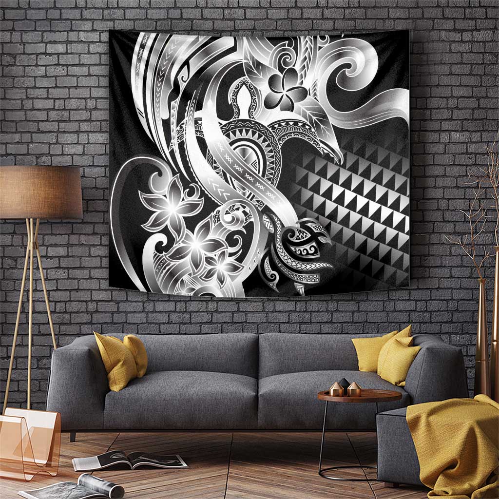 Aloha Black Tribal Honu Tattoo Tapestry LT9 Black - Polynesian Pride