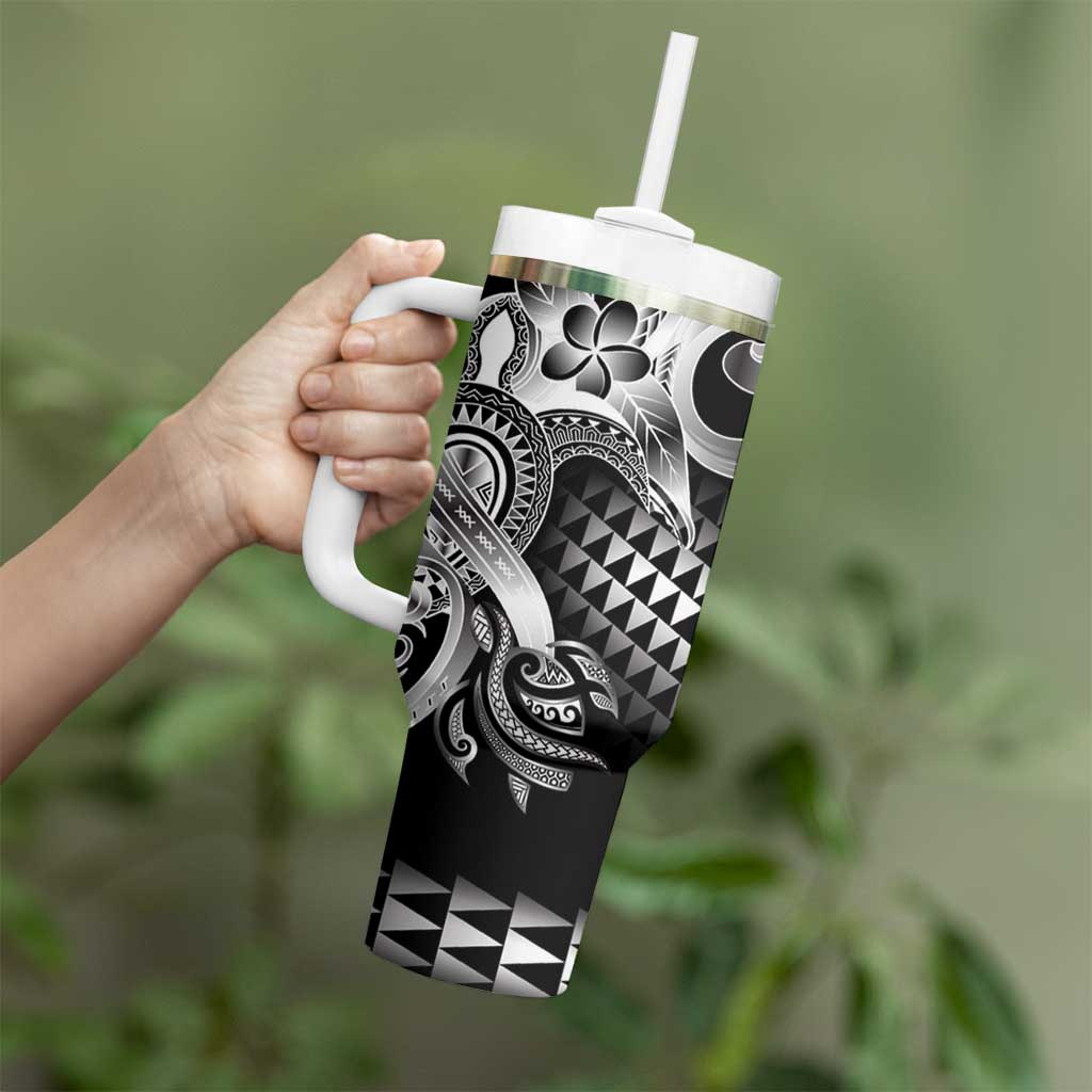 Aloha Black Tribal Honu Tattoo Tumbler With Handle