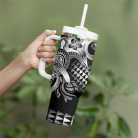 Aloha Black Tribal Honu Tattoo Tumbler With Handle
