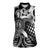 Aloha Black Tribal Honu Tattoo Women Sleeveless Polo Shirt