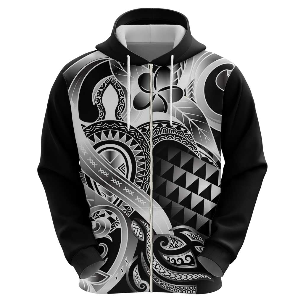 Aloha Black Tribal Honu Tattoo Zip Hoodie