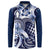 Aloha Blue Tribal Honu Tattoo Button Sweatshirt