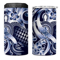 Aloha Blue Tribal Honu Tattoo 4 in 1 Can Cooler Tumbler