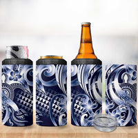 Aloha Blue Tribal Honu Tattoo 4 in 1 Can Cooler Tumbler