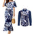 Aloha Blue Tribal Honu Tattoo Couples Matching Mermaid Dress and Long Sleeve Button Shirt