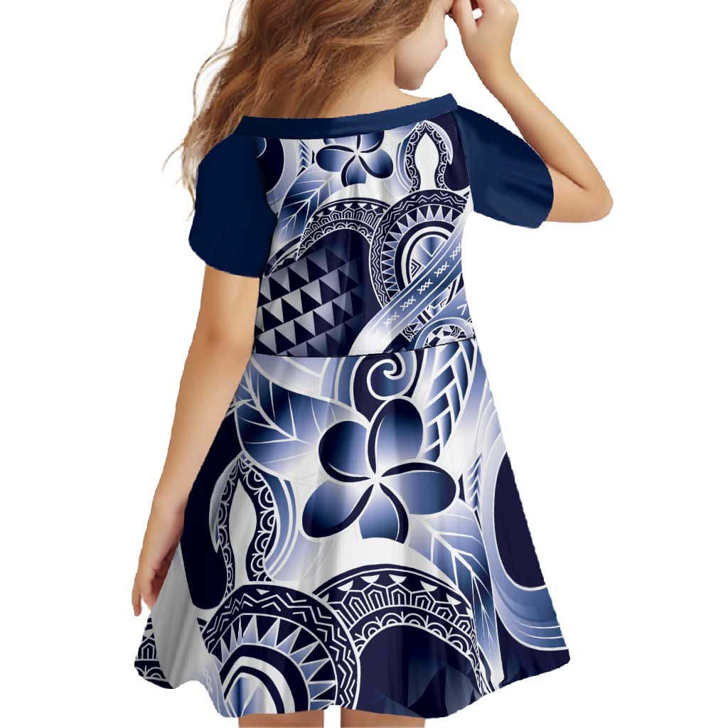 Aloha Blue Tribal Honu Tattoo Family Matching Long Sleeve Bodycon Dress and Hawaiian Shirt
