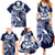 Aloha Blue Tribal Honu Tattoo Family Matching Summer Maxi Dress and Hawaiian Shirt