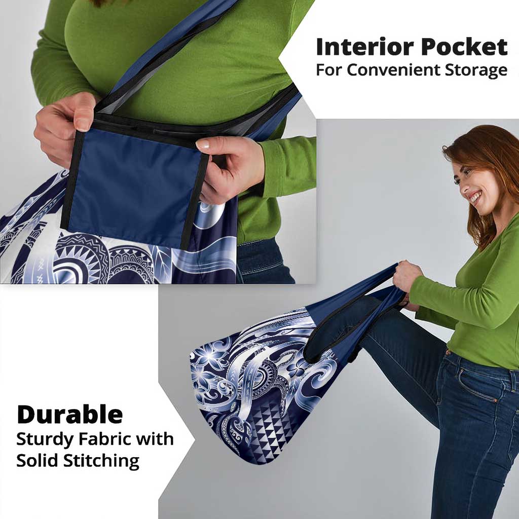 Aloha Blue Tribal Honu Tattoo Grocery Bag