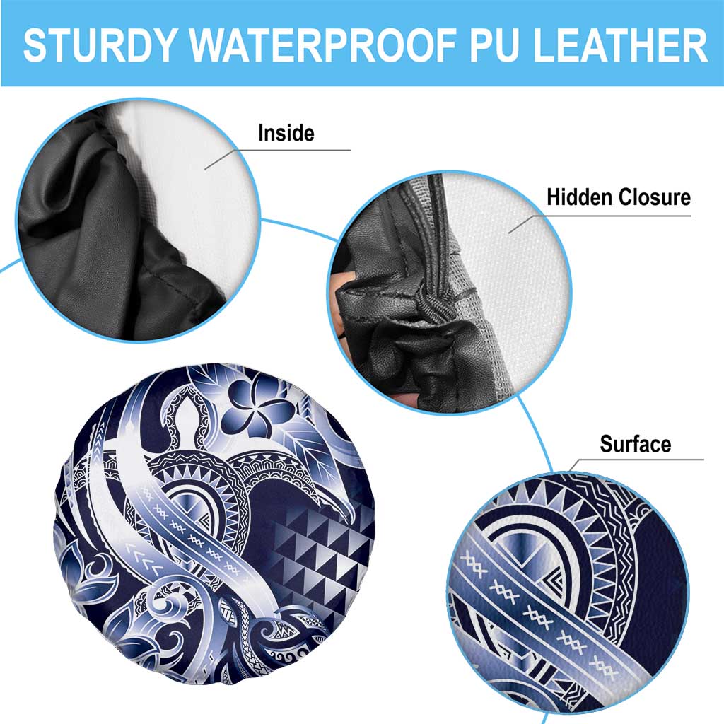 Aloha Blue Tribal Honu Tattoo Spare Tire Cover