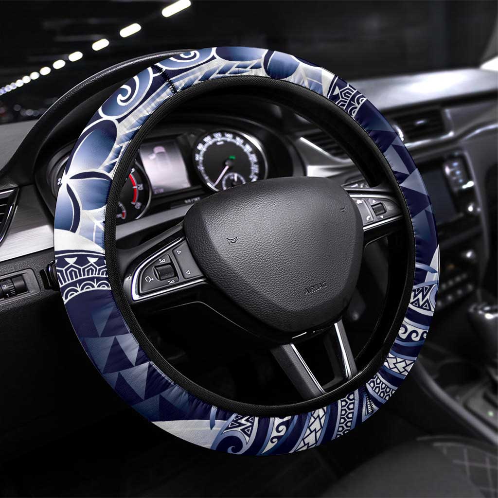 Aloha Blue Tribal Honu Tattoo Steering Wheel Cover LT9 Universal Fit Blue - Polynesian Pride
