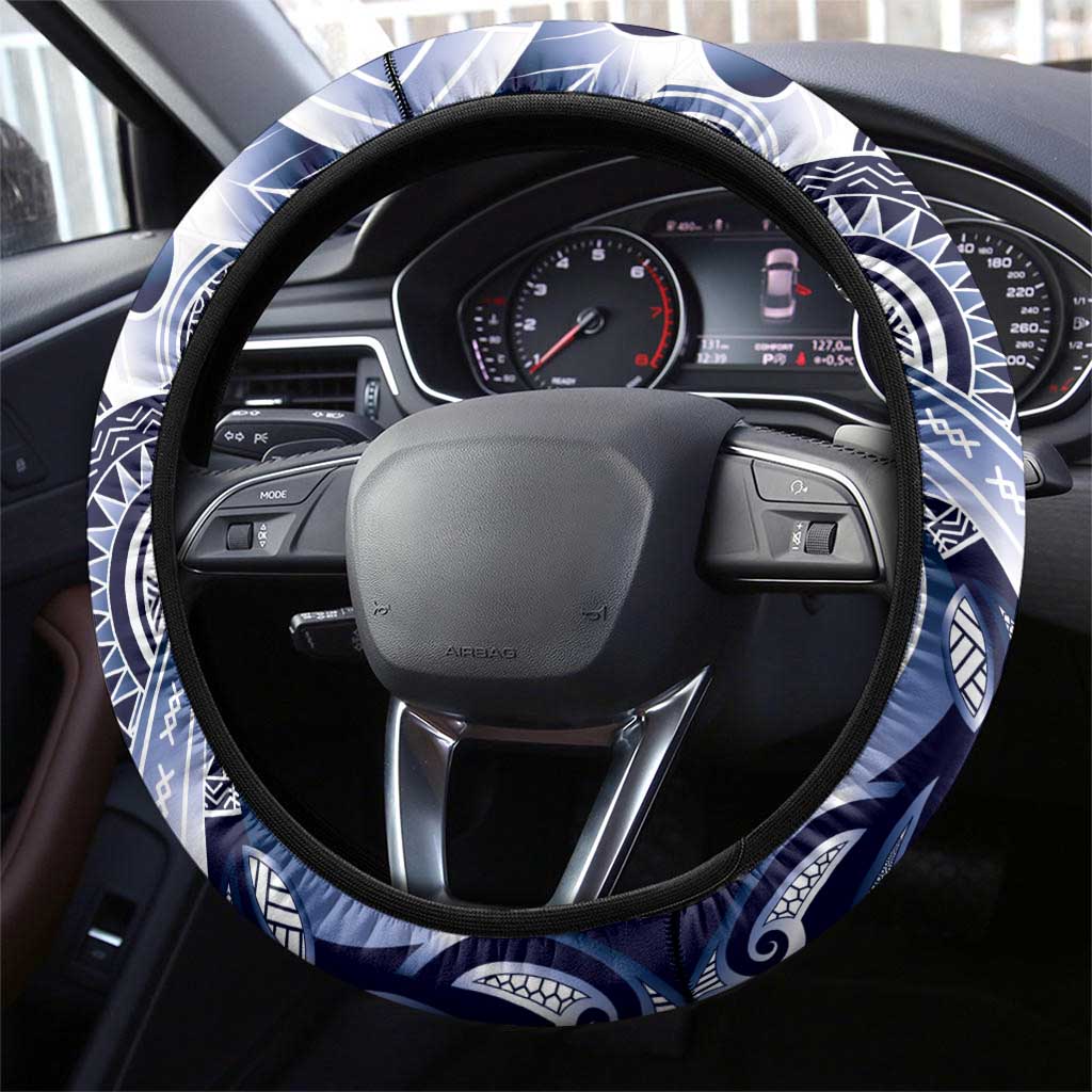 Aloha Blue Tribal Honu Tattoo Steering Wheel Cover LT9 - Polynesian Pride