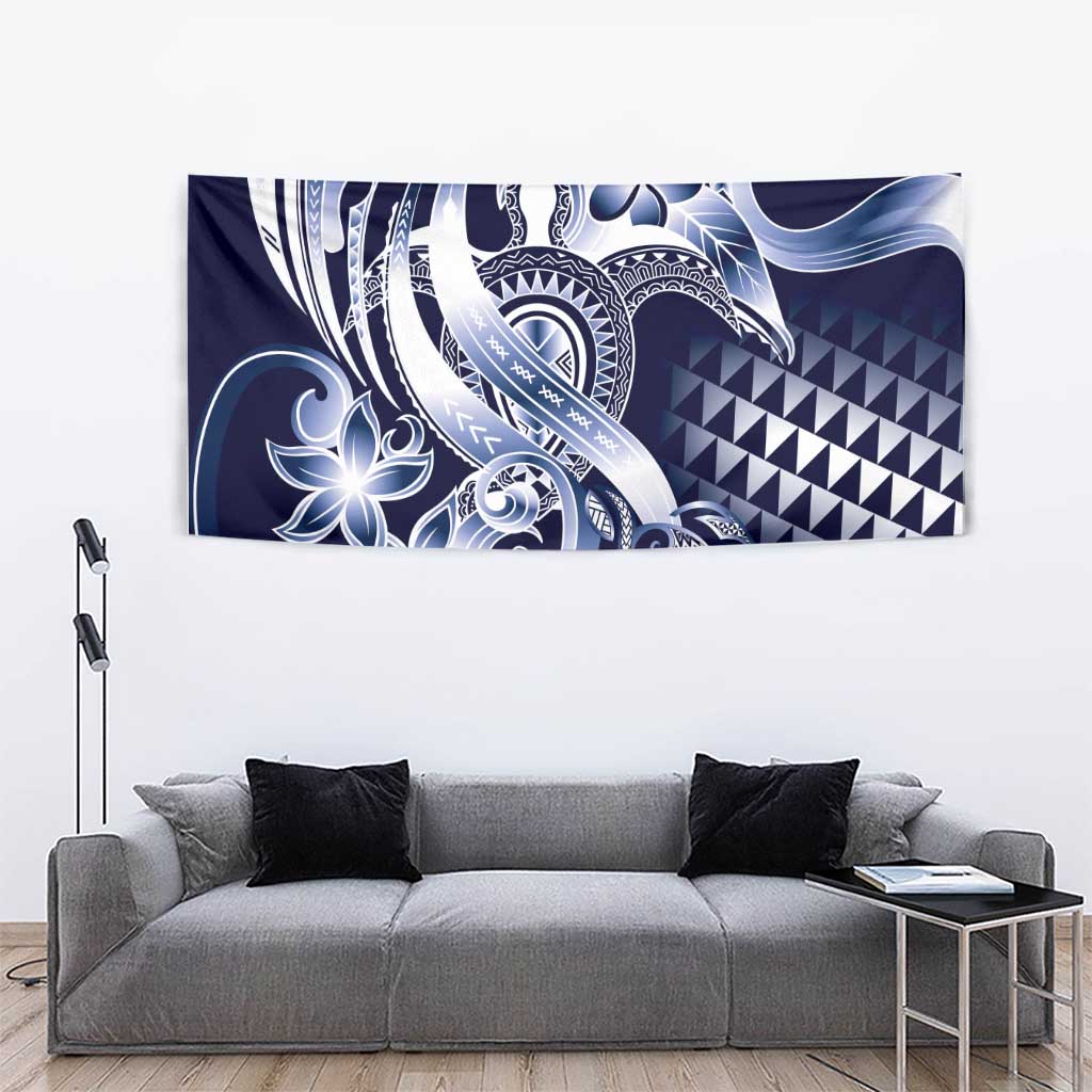 Aloha Blue Tribal Honu Tattoo Tapestry