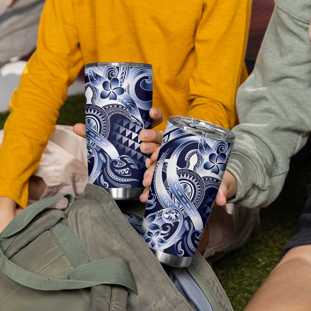 Aloha Blue Tribal Honu Tattoo Tumbler Cup