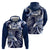 Aloha Blue Tribal Honu Tattoo Zip Hoodie
