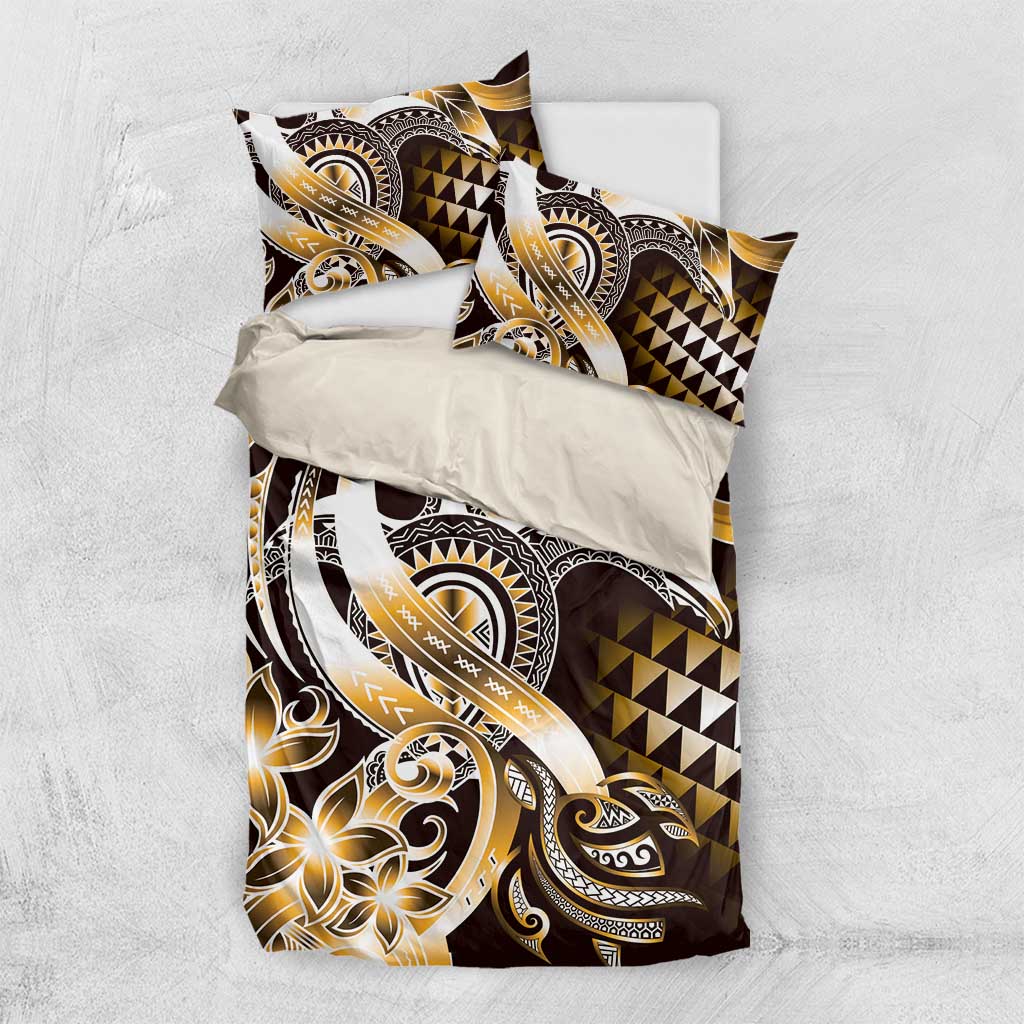Aloha Gold Tribal Honu Tattoo Bedding Set