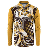 Aloha Gold Tribal Honu Tattoo Button Sweatshirt