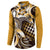 Aloha Gold Tribal Honu Tattoo Button Sweatshirt