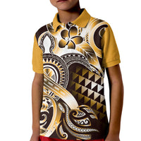 Aloha Gold Tribal Honu Tattoo Kid Polo Shirt