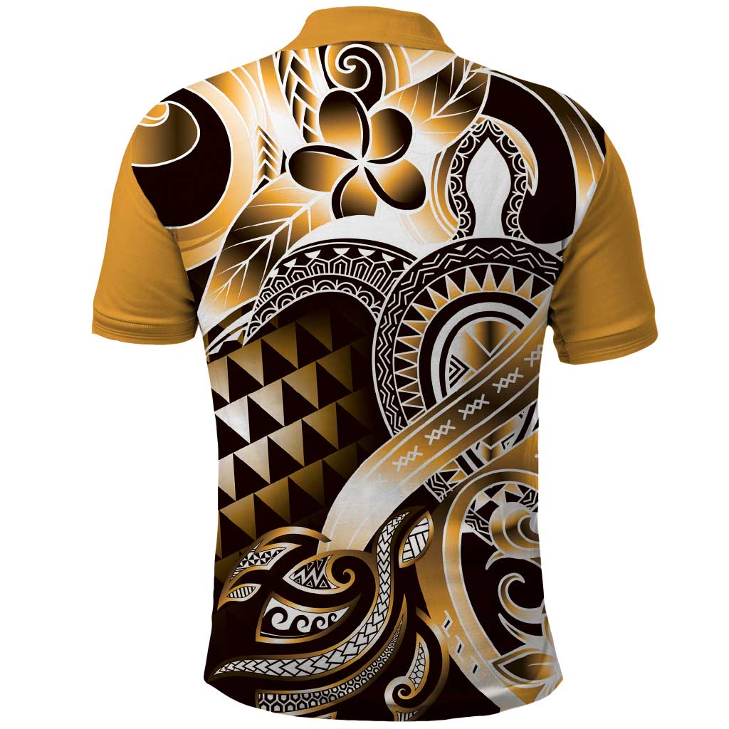 Aloha Gold Tribal Honu Tattoo Polo Shirt