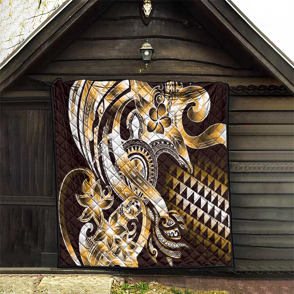 Aloha Gold Tribal Honu Tattoo Quilt
