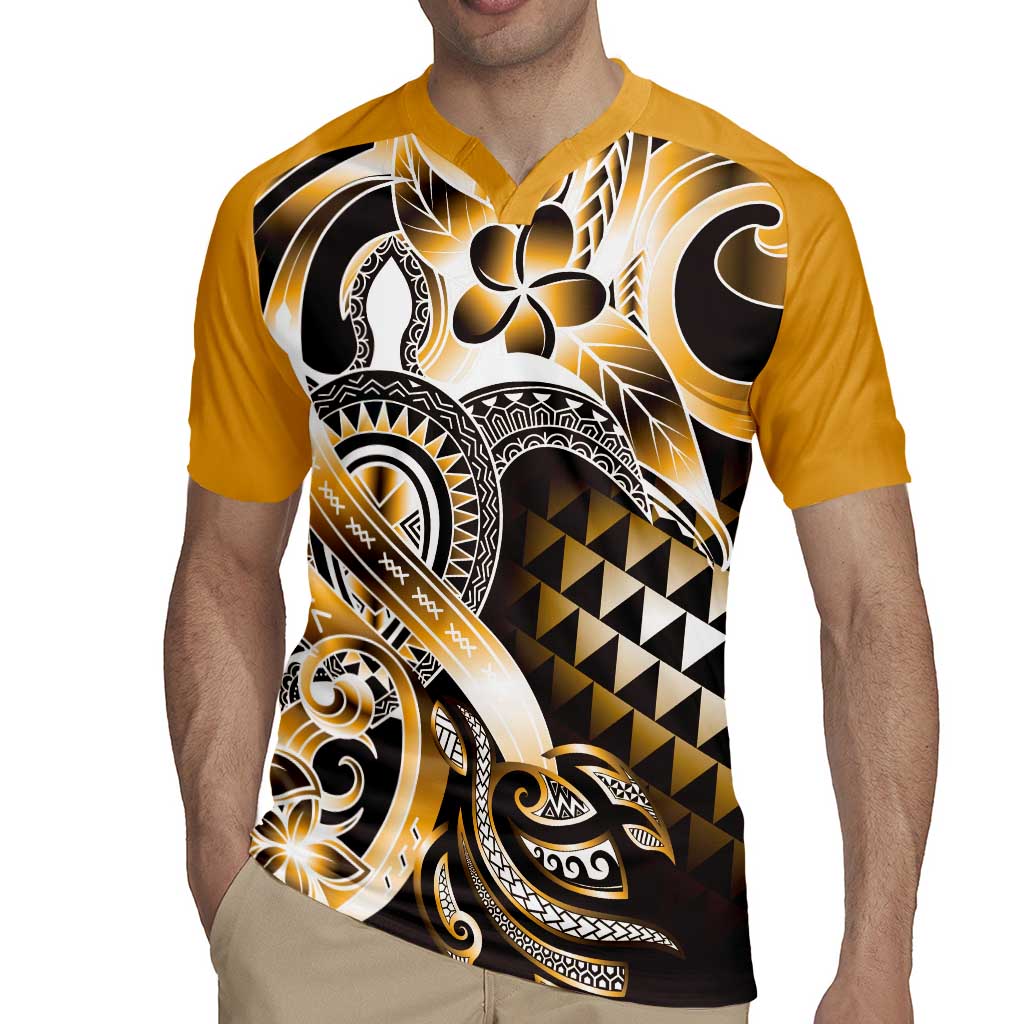 Aloha Gold Tribal Honu Tattoo Rugby Jersey