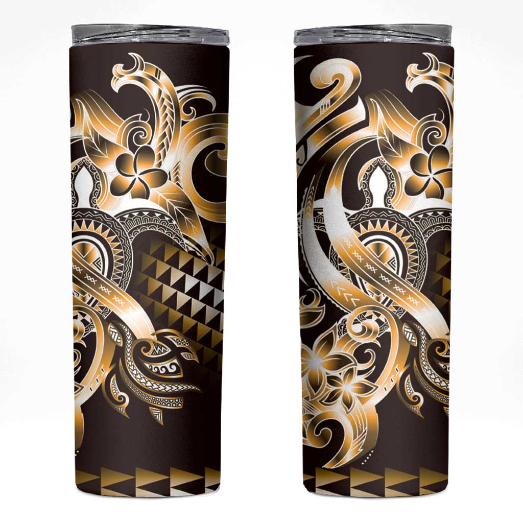 Aloha Gold Tribal Honu Tattoo Skinny Tumbler