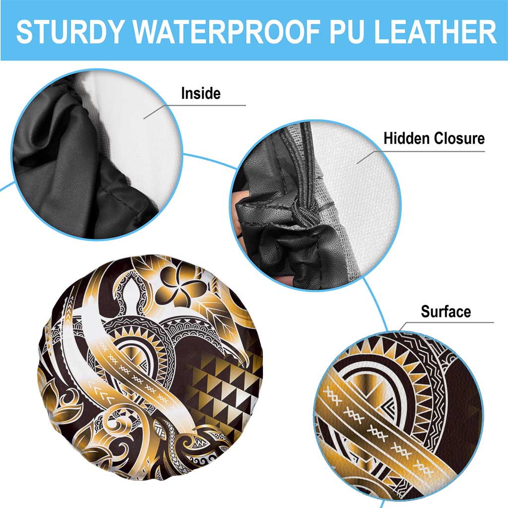 Aloha Gold Tribal Honu Tattoo Spare Tire Cover