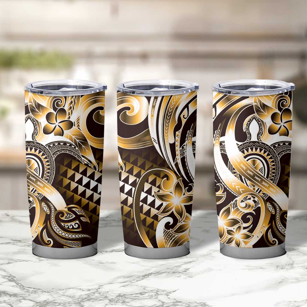 Aloha Gold Tribal Honu Tattoo Tumbler Cup