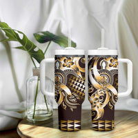 Aloha Gold Tribal Honu Tattoo Tumbler With Handle