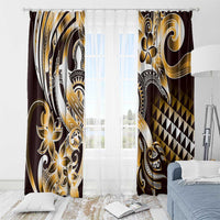 Aloha Gold Tribal Honu Tattoo Window Curtain