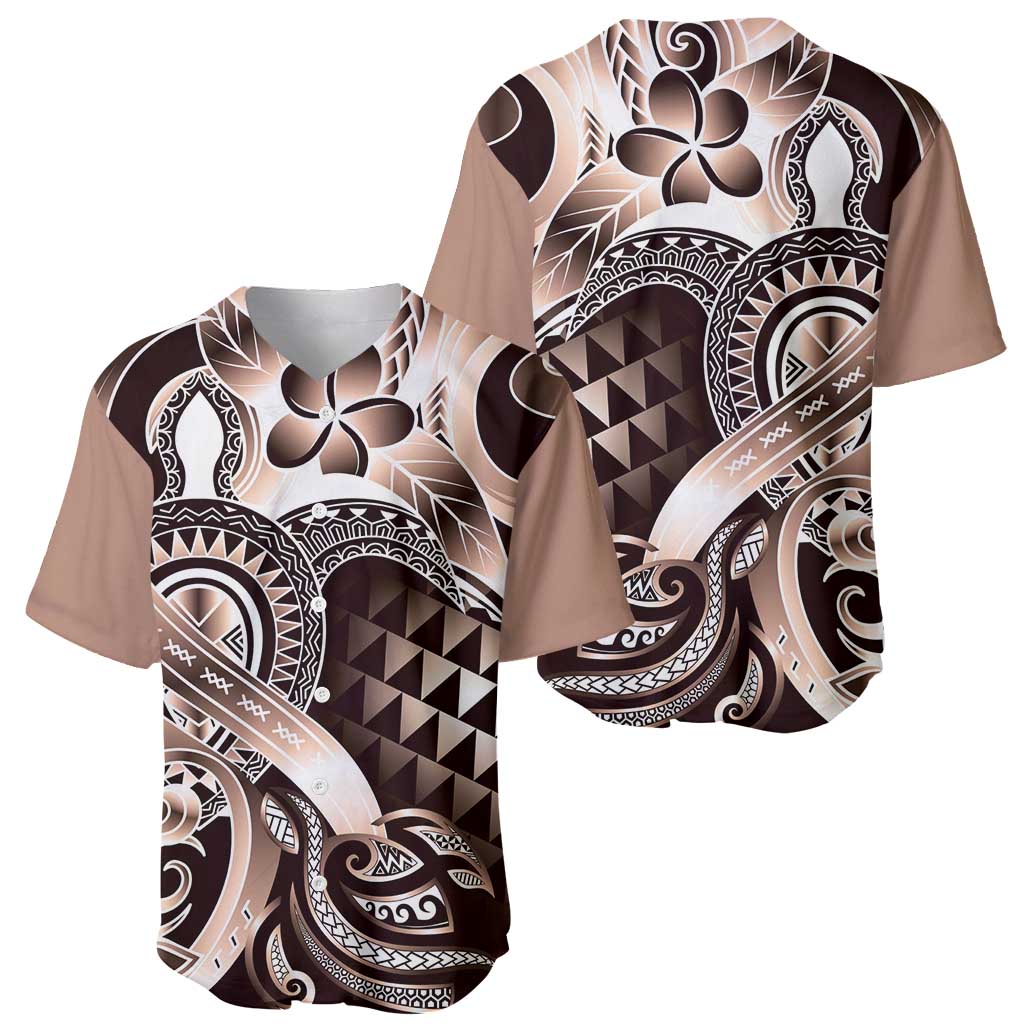 Aloha Mocha Mousse Tribal Honu Tattoo Baseball Jersey LT9 - Polynesian Pride