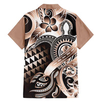 Aloha Mocha Mousse Tribal Honu Tattoo Family Matching Tank Maxi Dress and Hawaiian Shirt