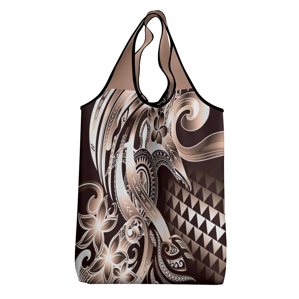 Aloha Mocha Mousse Tribal Honu Tattoo Grocery Bag
