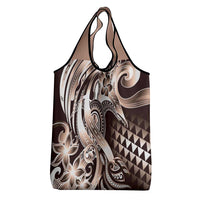 Aloha Mocha Mousse Tribal Honu Tattoo Grocery Bag