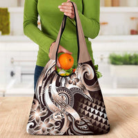 Aloha Mocha Mousse Tribal Honu Tattoo Grocery Bag