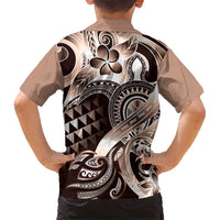 Aloha Mocha Mousse Tribal Honu Tattoo Kid Hawaiian Shirt