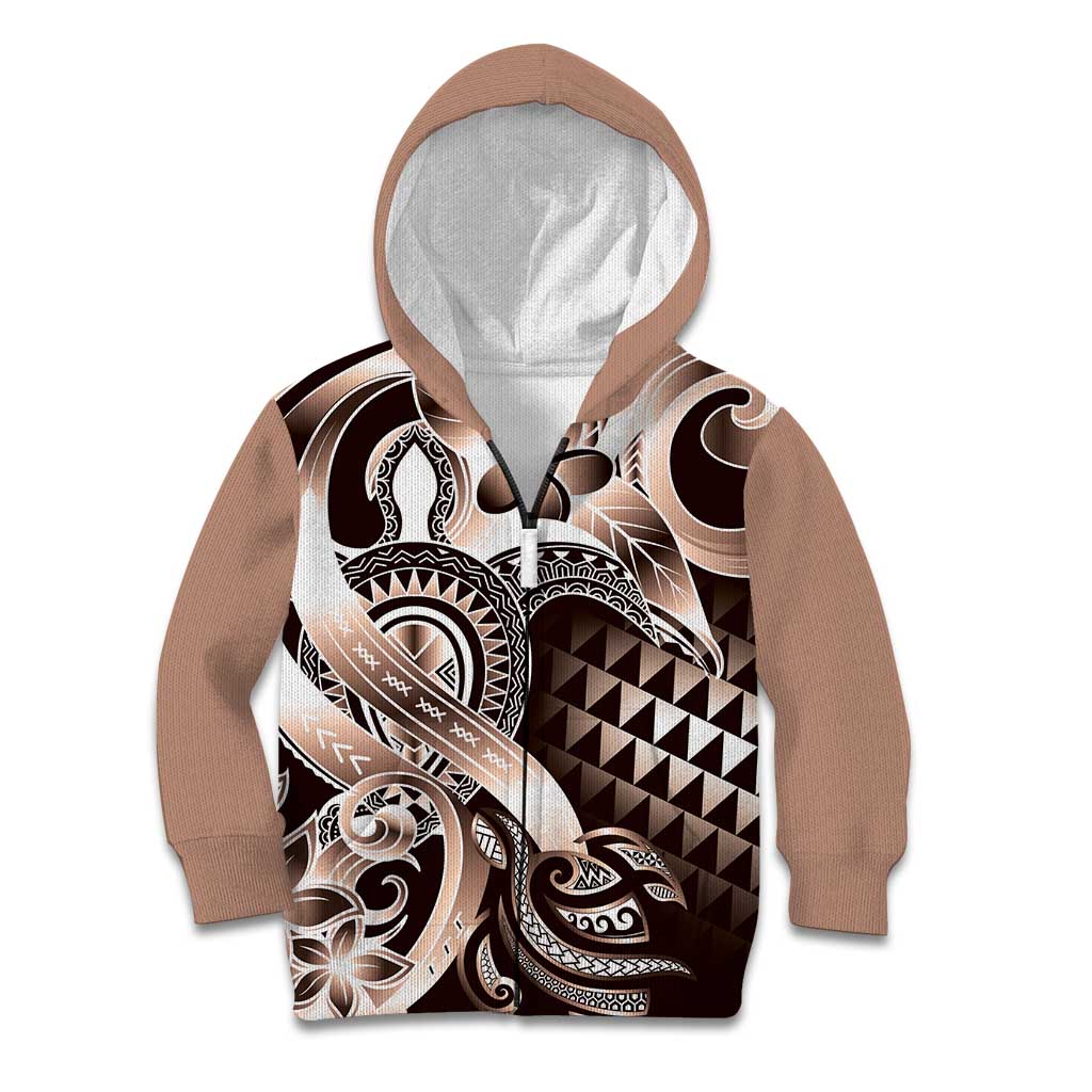 Aloha Mocha Mousse Tribal Honu Tattoo Kid Hoodie
