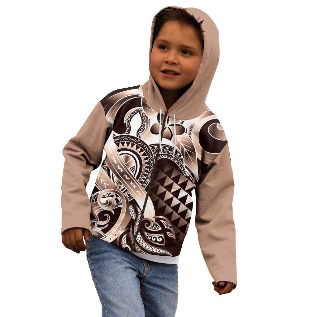Aloha Mocha Mousse Tribal Honu Tattoo Kid Hoodie