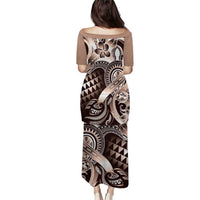 Aloha Mocha Mousse Tribal Honu Tattoo Puletasi