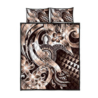 Aloha Mocha Mousse Tribal Honu Tattoo Quilt Bed Set