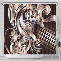 Aloha Mocha Mousse Tribal Honu Tattoo Shower Curtain
