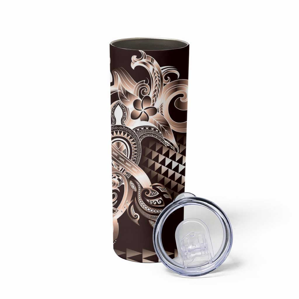 Aloha Mocha Mousse Tribal Honu Tattoo Skinny Tumbler
