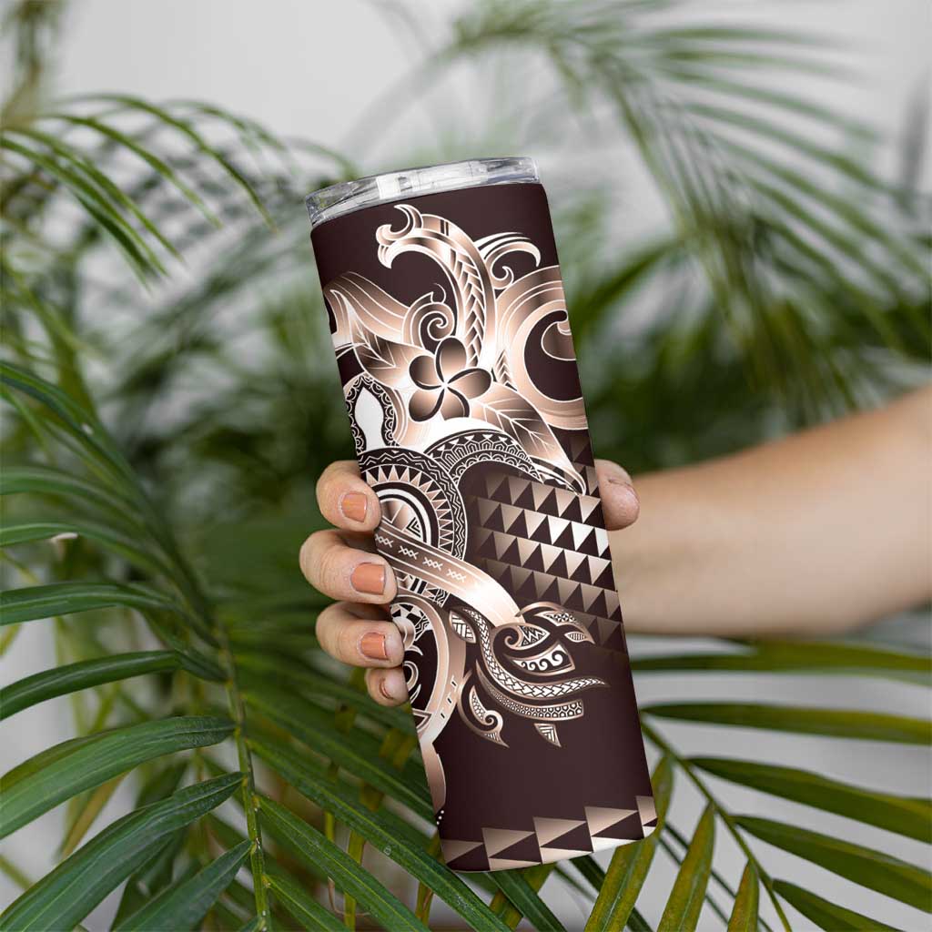 Aloha Mocha Mousse Tribal Honu Tattoo Skinny Tumbler